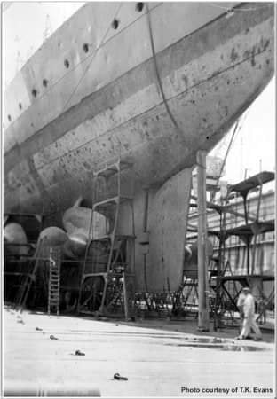 HMS Hood's colour below the waterline - Anti-Fouling Paint