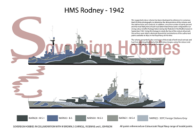 A3 Printed Colour Profile - HMS Rodney 1942 – Sovereign Hobbies